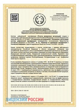 Приложение к сертификату для ИП Елец Сертификат СТО 03.080.02033720.1-2020